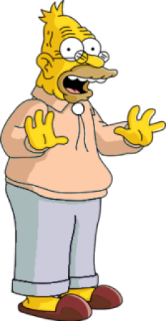 Abraham Simpson character picture for the Picguessr quiz