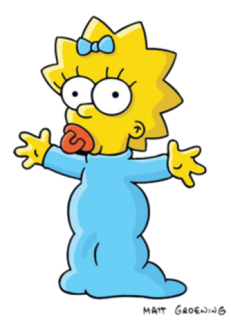 Maggie Simpson character picture for the Picguessr quiz